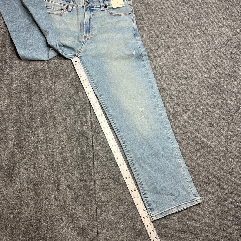 NWT Abercrombie Kids Straight Jeans Size 15/16 Short Light Wash Distressed‎ Blue - Picture 8 of 15